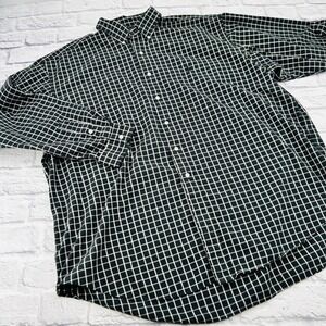 Mens Ralph Lauren Blake XXL Black White Windowpane Plaid Button Down Shirt